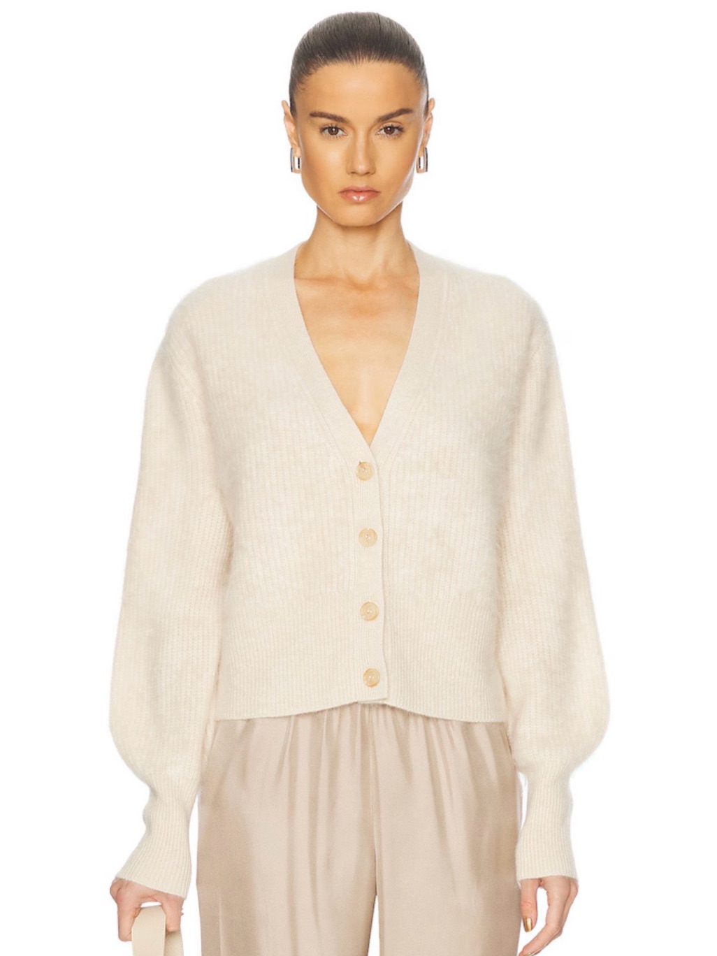 New With Tags! Jenni Kayne Cream / Ivory Brushed Cashmere Peyton Cardigan